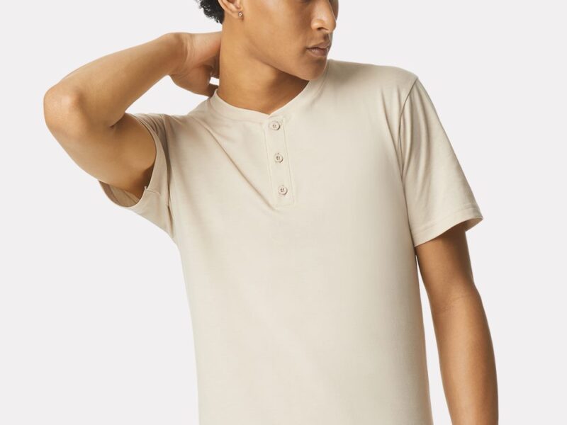 American Apparel Unisex CVC Henley Tee