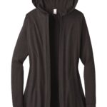 View image 2 of District Women's Perfect Tri Hooded Cardigan. DT156