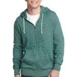 View image 1 of DISCONTINUED District - Young Mens Marled Fleece Full-Zip Hoodie DT192