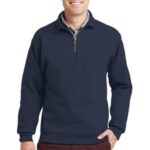 View image 1 of Jerzees Super Sweats NuBlend - 1/4-Zip Sweatshirt with Cadet Collar. 4528M