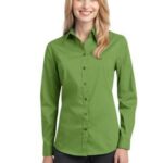 View image 1 of DISCONTINUED Port Authority Ladies Stretch Poplin Shirt. L646