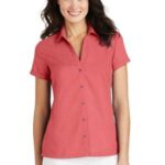 View image 1 of Port Authority Ladies Textured Camp Shirt. L662