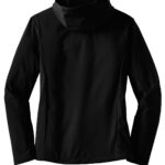 View image 3 of DISCONTINUED Port Authority Women's Textured Hooded Soft Shell Jacket. L706