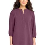 View image 1 of Port Authority Women's 3/4-Sleeve Textured Crepe Tunic LW713