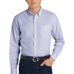 View image 1 of DISCONTINUED Port Authority SuperPro Oxford Stripe Shirt. W657