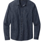 View image 2 of DISCONTINUED Port Authority Long Sleeve Perfect Denim Shirt W676