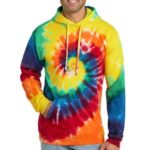 View image 1 of Port & Co Tie-Dye Pullover Hooded Sweatshirt. PC146
