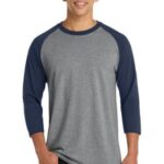 View image 1 of Port & Co Core Blend 3/4-Sleeve Raglan Tee. PC55RS