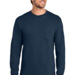 View image 1 of Port & Co Long Sleeve Essential Pocket Tee. PC61LSP