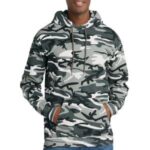View image 1 of Port & Co Core Fleece Camo Pullover Hooded Sweatshirt. PC78HC