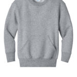 View image 2 of Port & Co Youth Core Fleece Crewneck Pocket Sweatshirt PC78YPKT