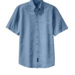 View image 2 of Port & Co Short Sleeve Value Denim Shirt. SP11
